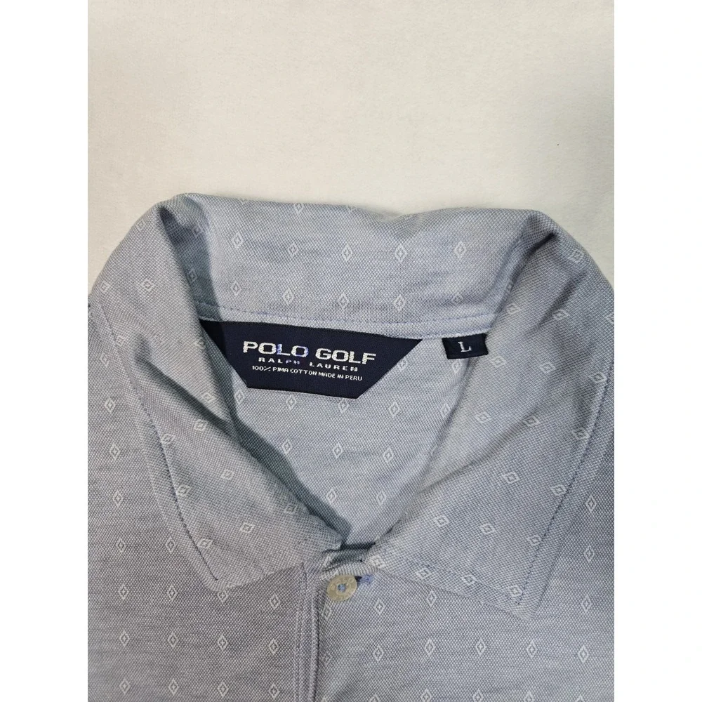Polo Ralph Lauren Performance Golf Polo All Over Print Men's Size Large Blue‎